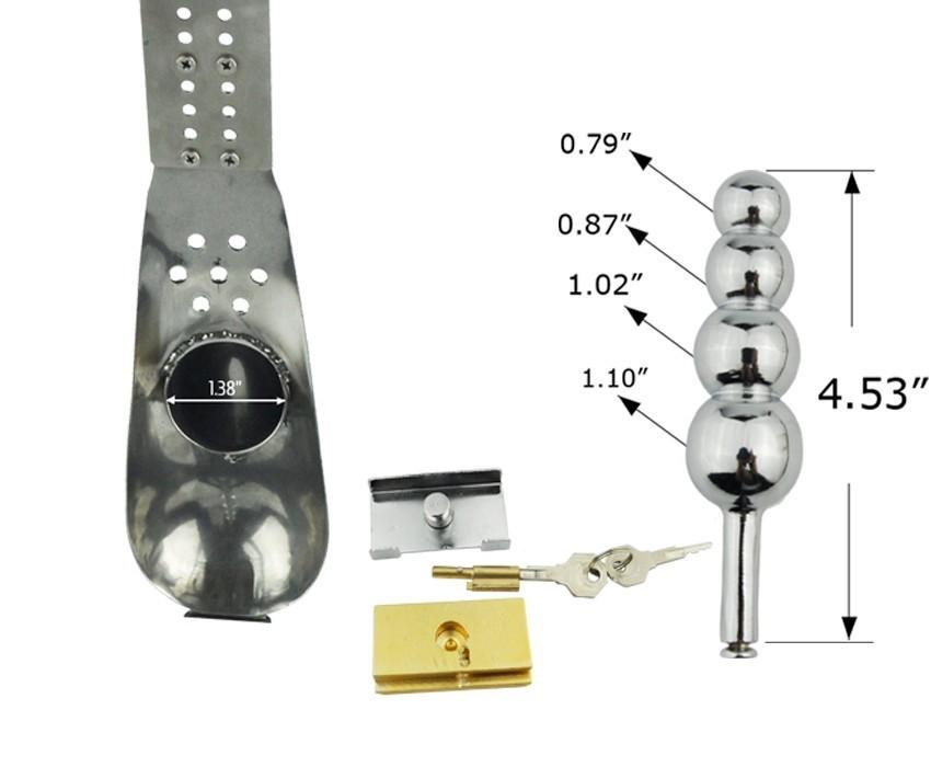 Saddle Shield Black-and-Silver Male Chastity Belt