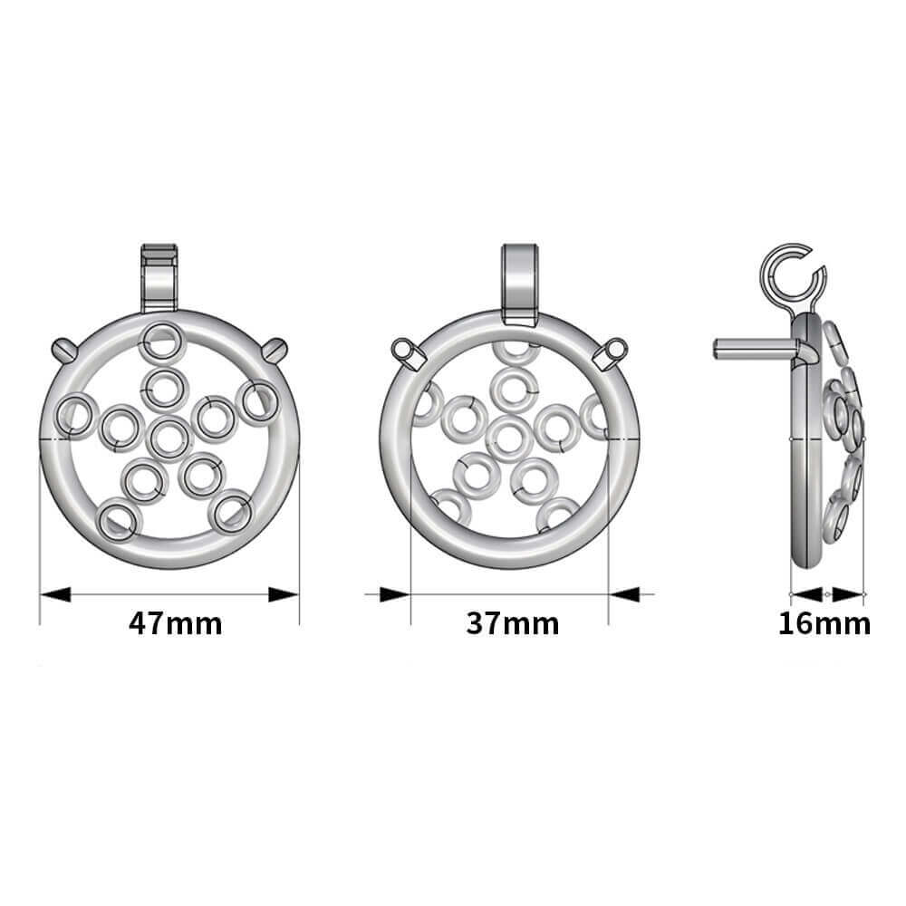 New Five-star Wheel Forging Chastity Cage With Belt