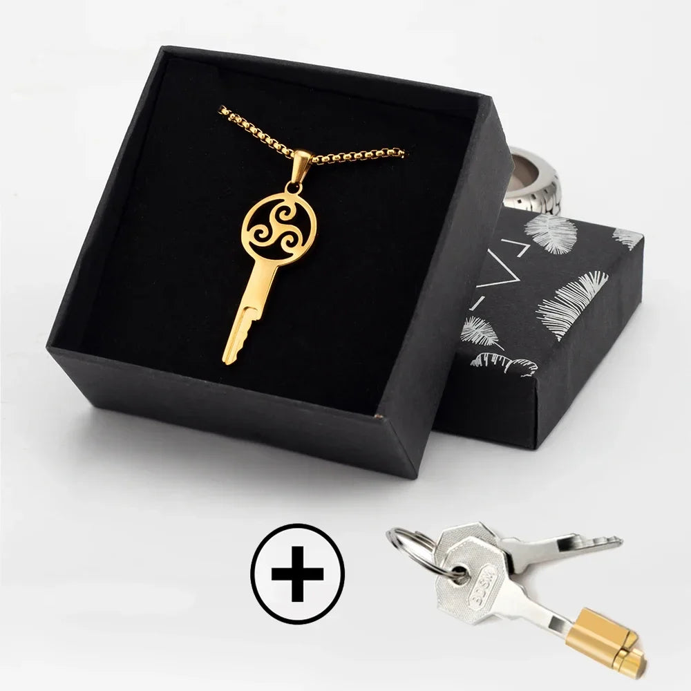 Rotating Chastity Key Necklace