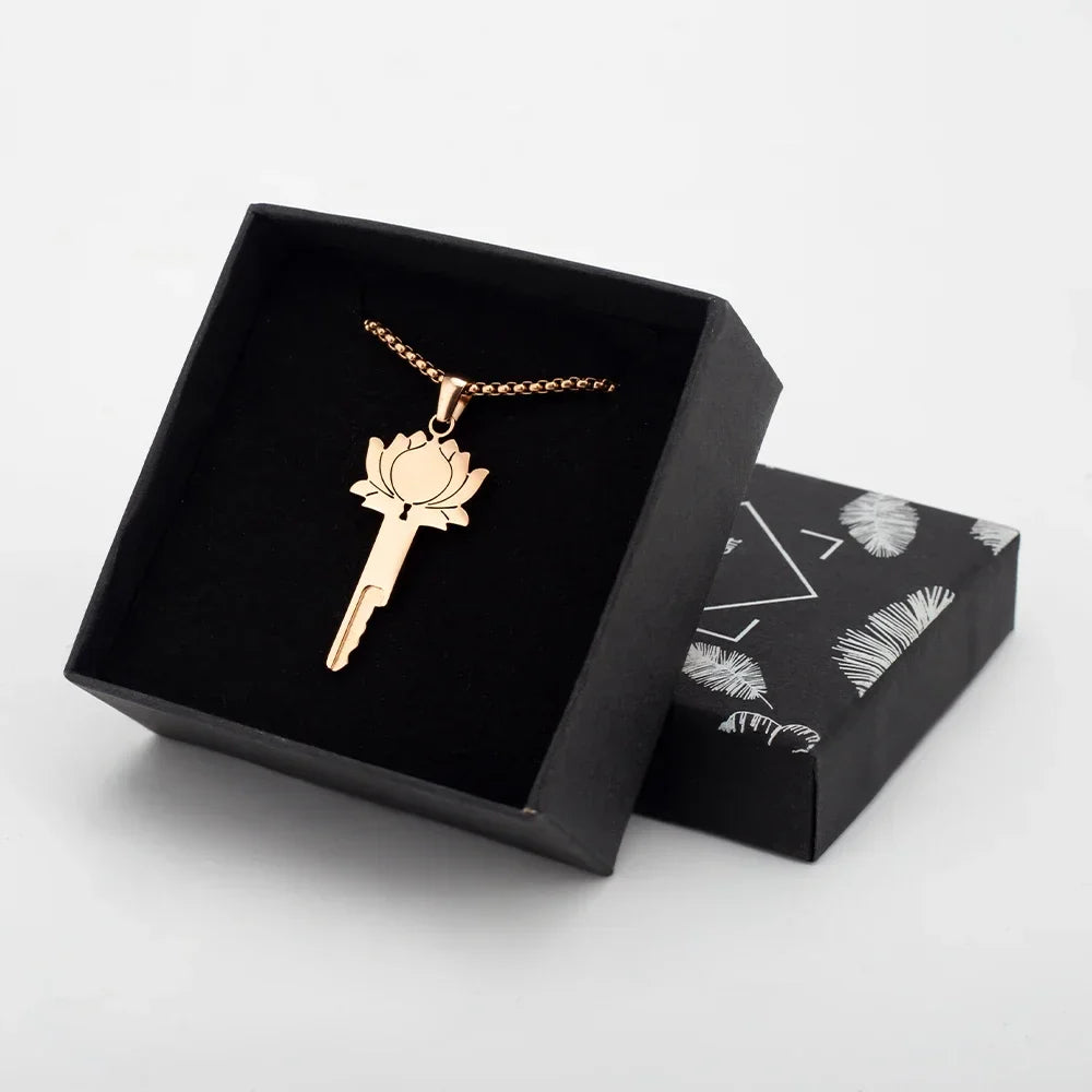 Lotus Chastity Key Necklace