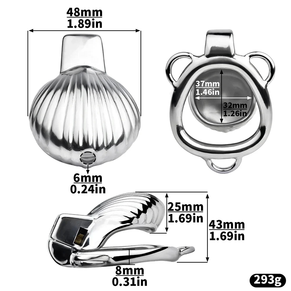 Small Sissy Shell Design Chastity Cage