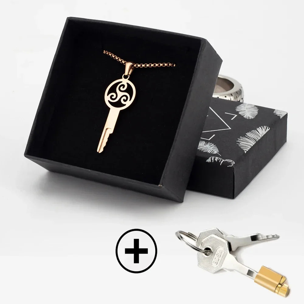 Rotating Chastity Key Necklace