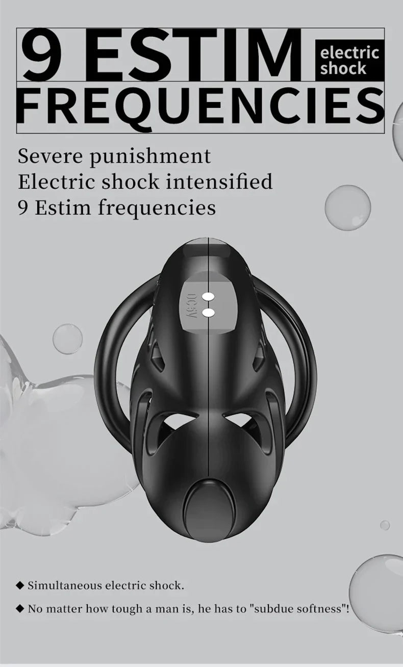 Electric Shock Vibrating Penis Chastity Cage