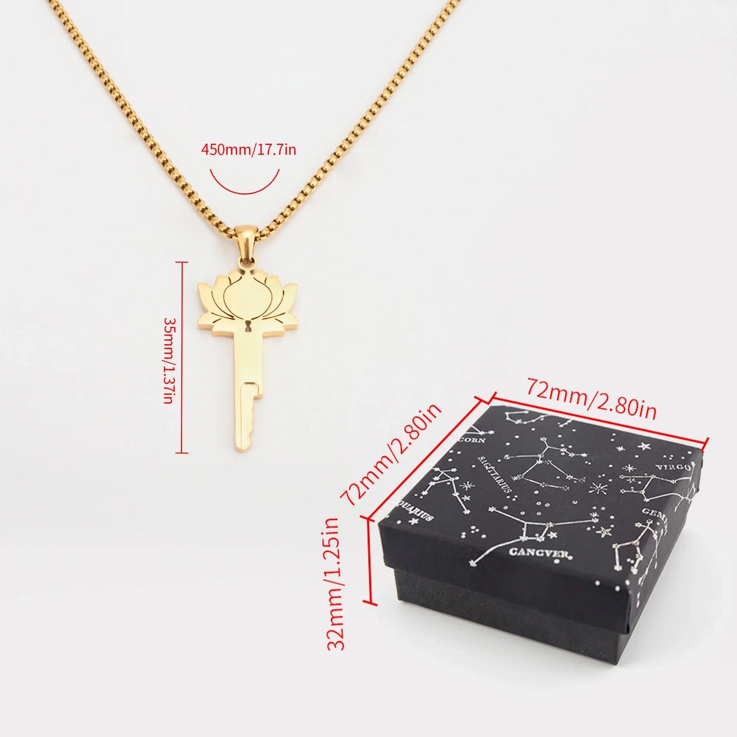 Lotus Chastity Key Necklace