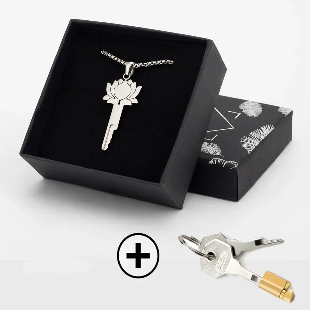 Lotus Chastity Key Necklace