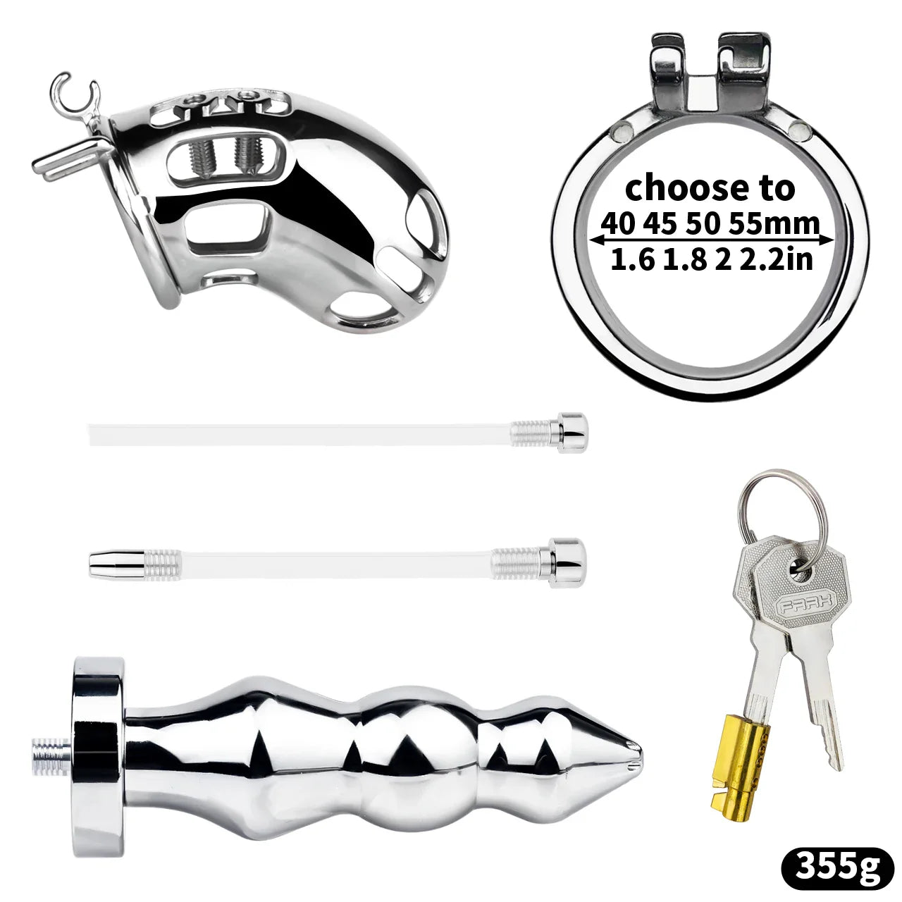 Spiked Male Chastity Cage with Anal Plug