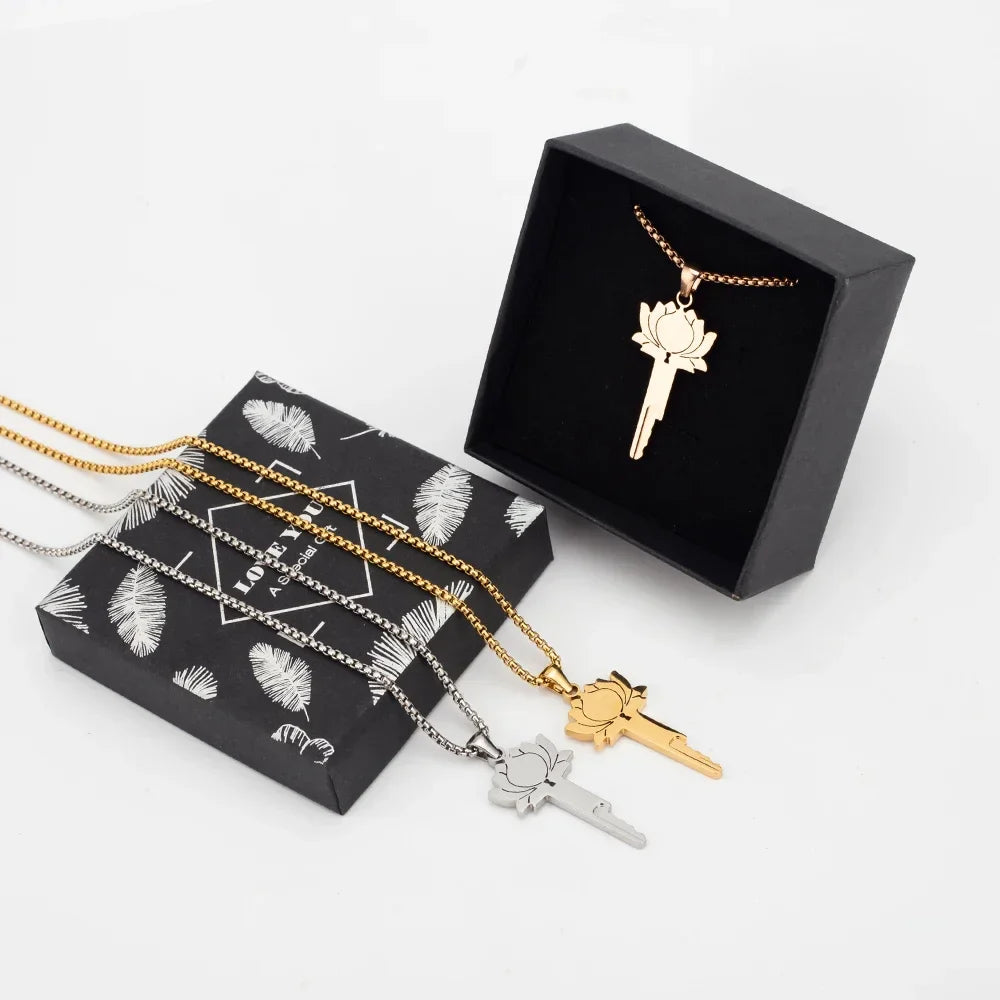 Lotus Chastity Key Necklace