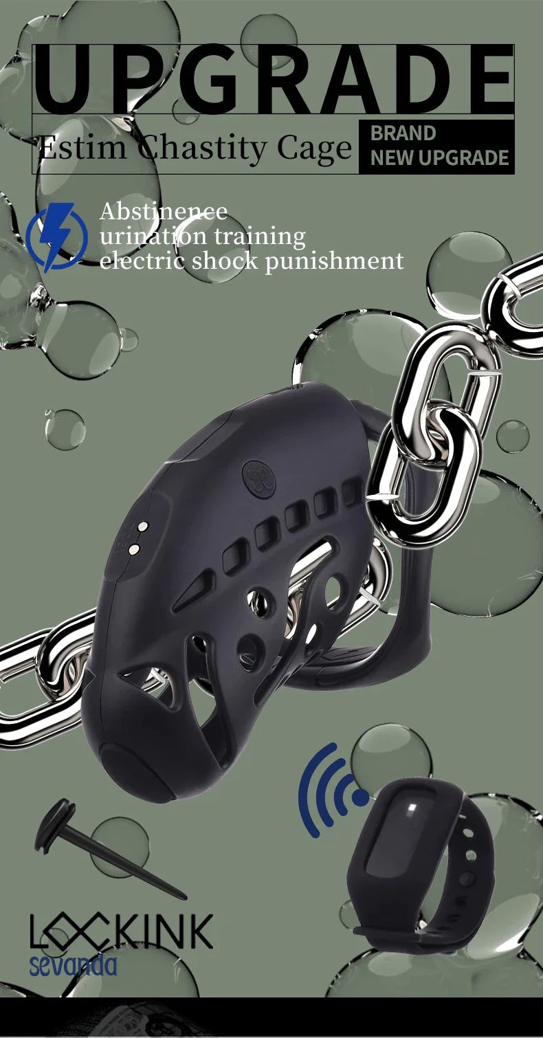Electric Shock Vibrating Penis Chastity Cage