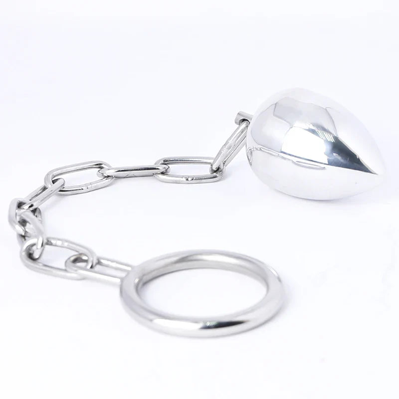 Stainless Steel Anal Plug With Cock Ring