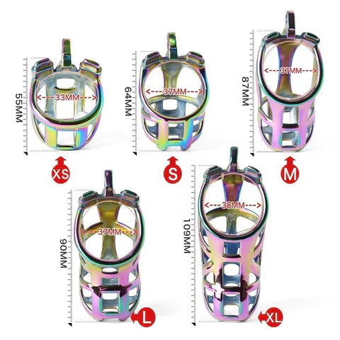 Colorful Stainless Steel MAMBA Chastity Cage