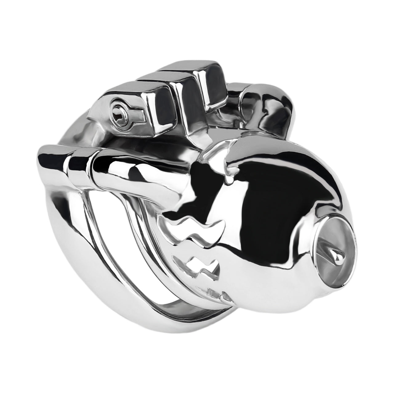 Dolphin Chastity Cage With PA Piercing  -3