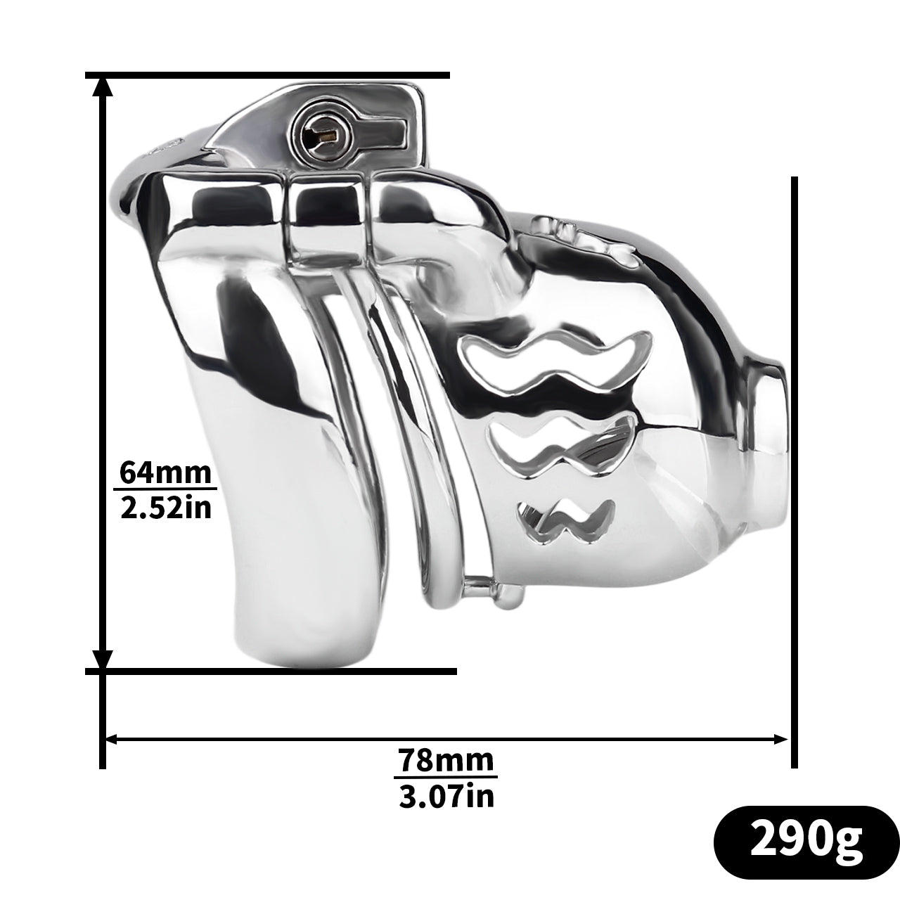 Dolphin Chastity Cage With PA Piercing-9