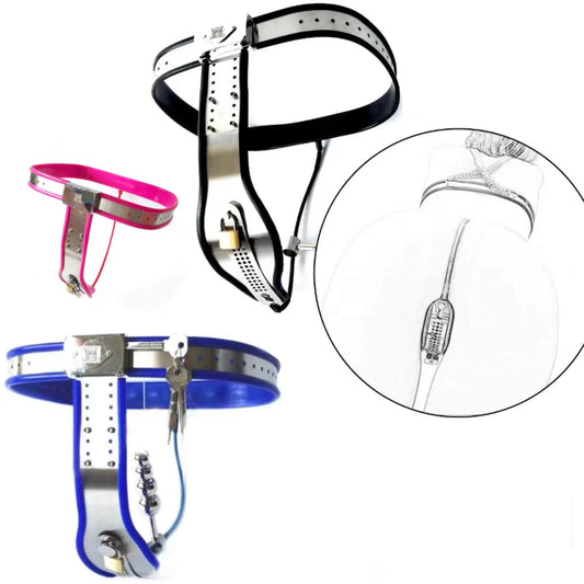 Female Adjustable Waist T Type Stainless Steel Chastity Belt