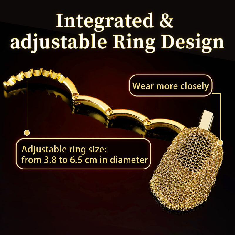 Golden Adjustable Chainmail Chastity Cage 3