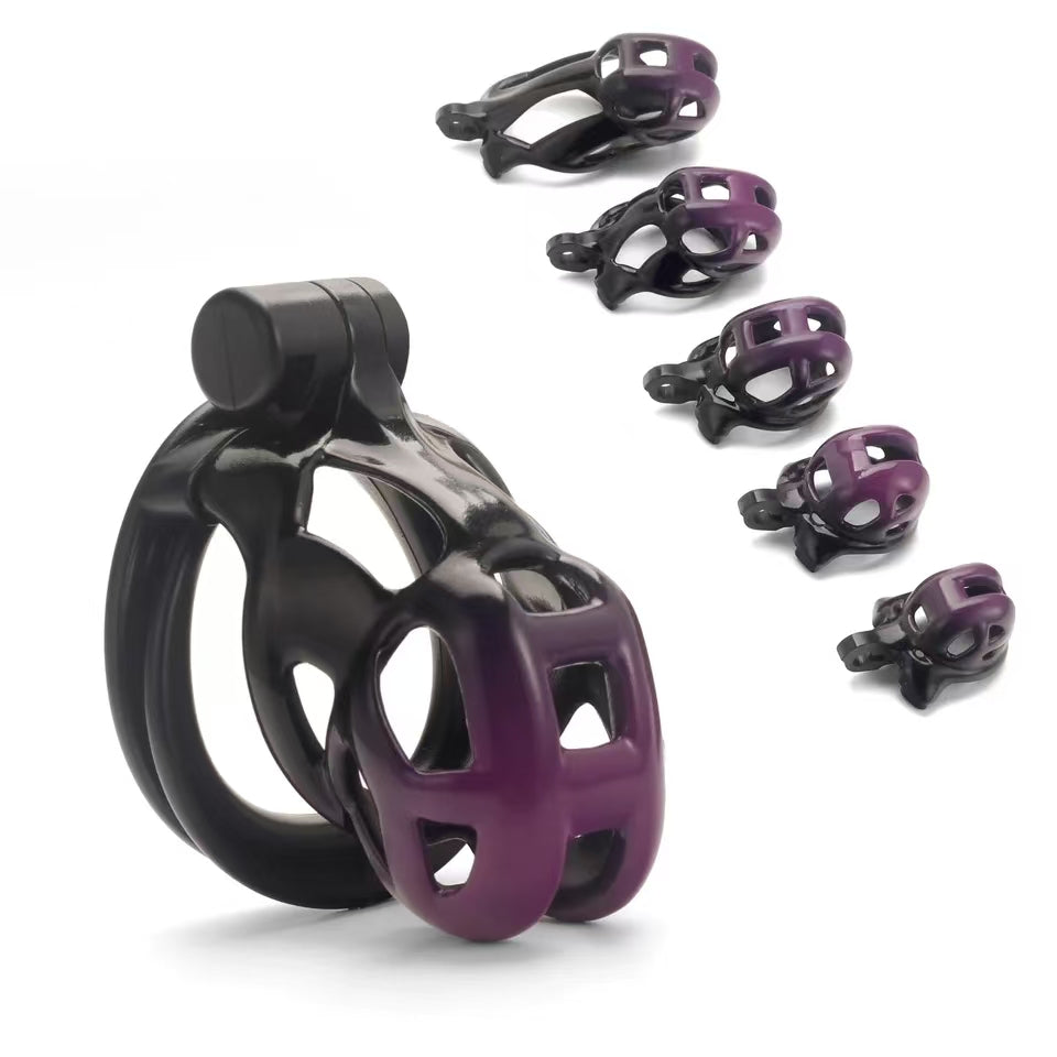 Gradation Black Purple Cobra Chastity Cage