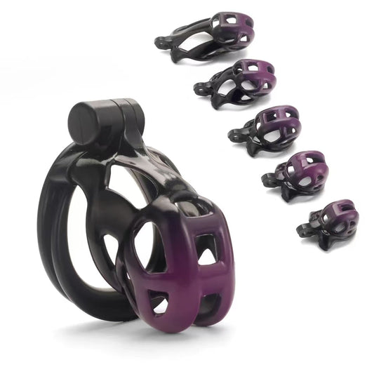 Gradation Black Purple Cobra Chastity Cage