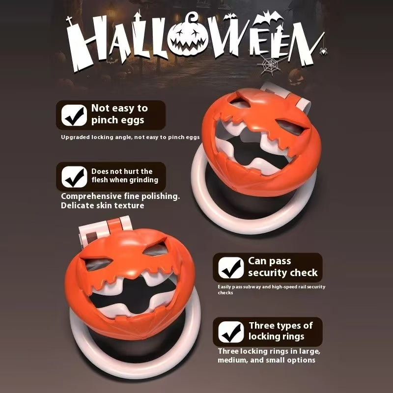 Halloween Pumpkin Chastity Cage - 5