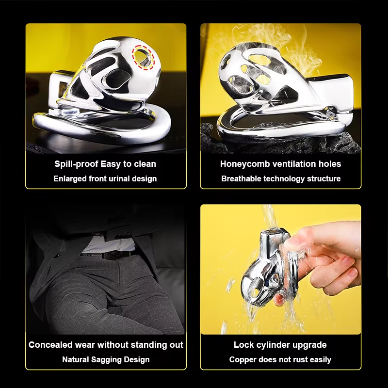 New Stainless Steel Chastity Lock