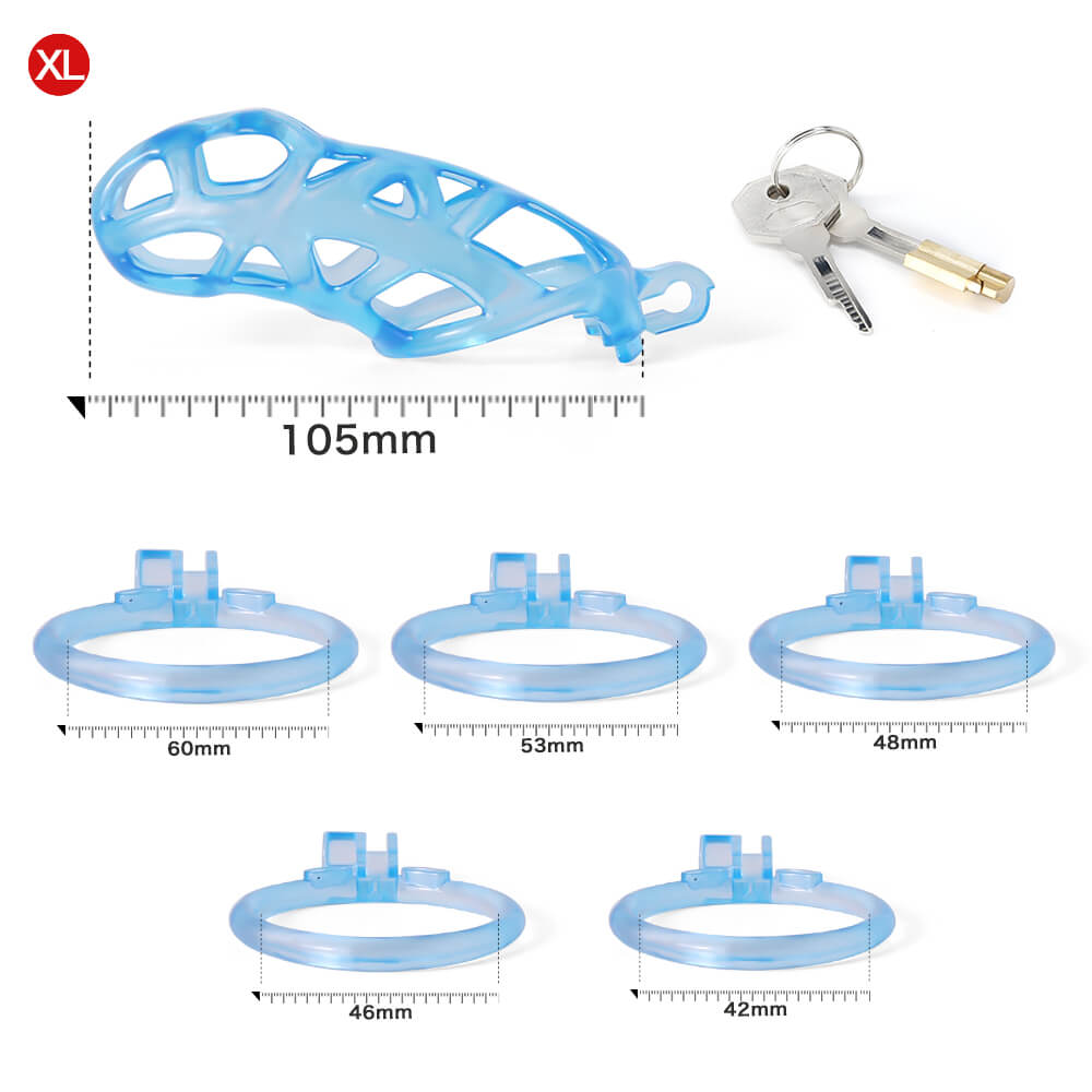 Desigh Ice Vision Blue Cobra Chastity Cage