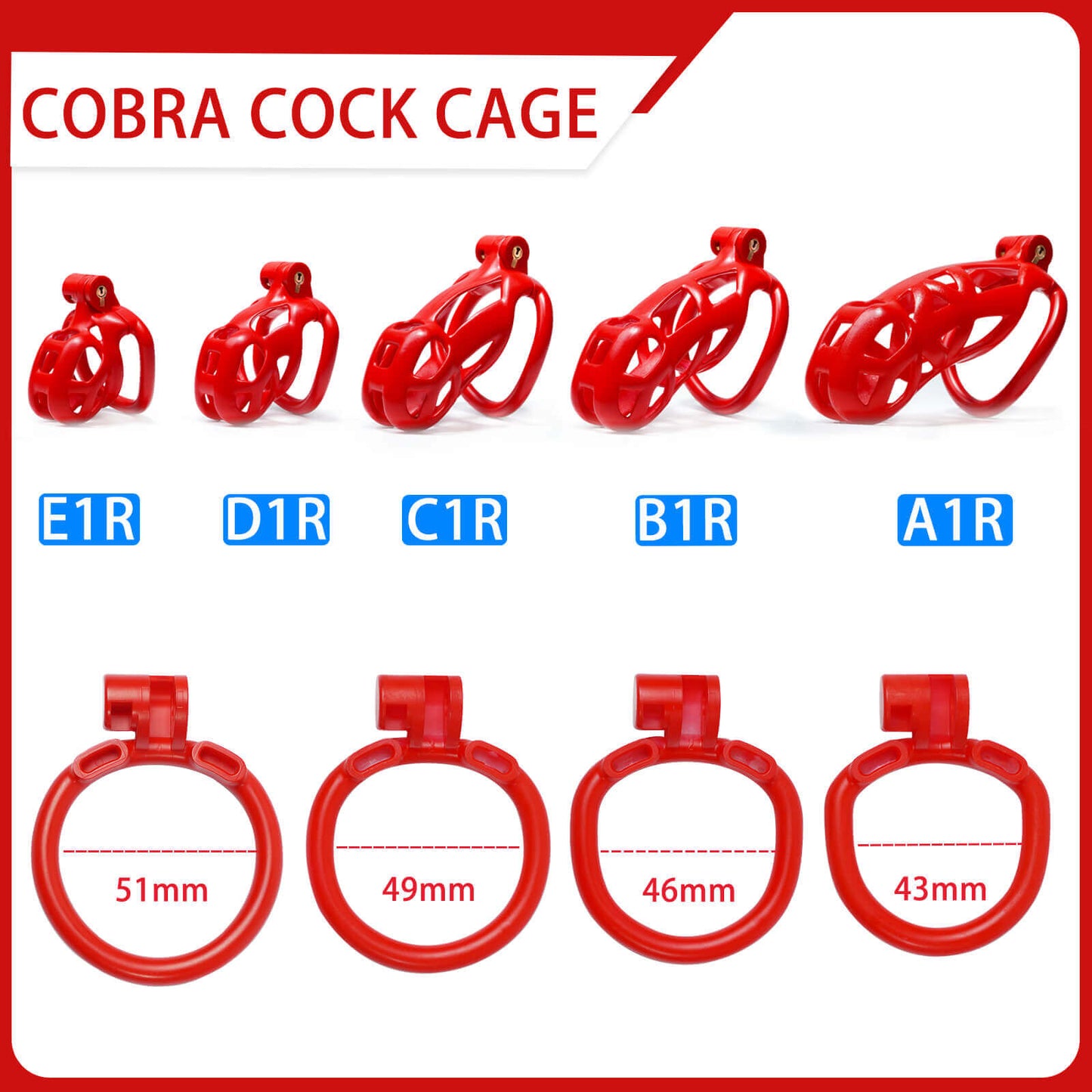 Red Cobra Chastity Cage Kit