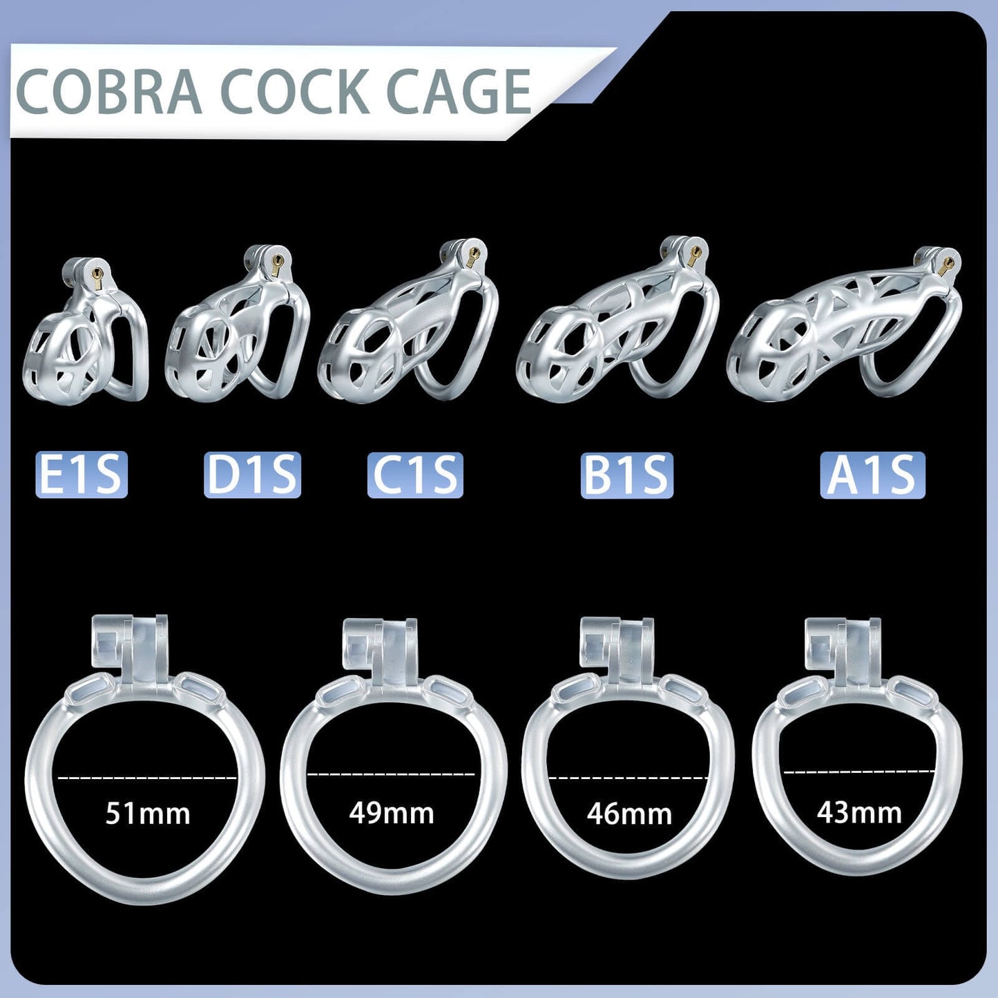 Silver Cobra Chastity Cage Kit