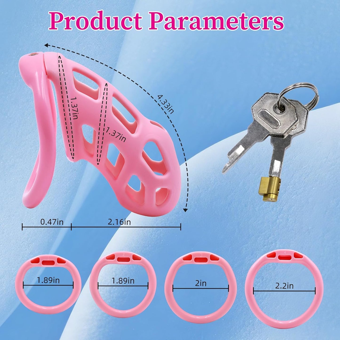Blush Pink Invisible Lock Chastity Cage