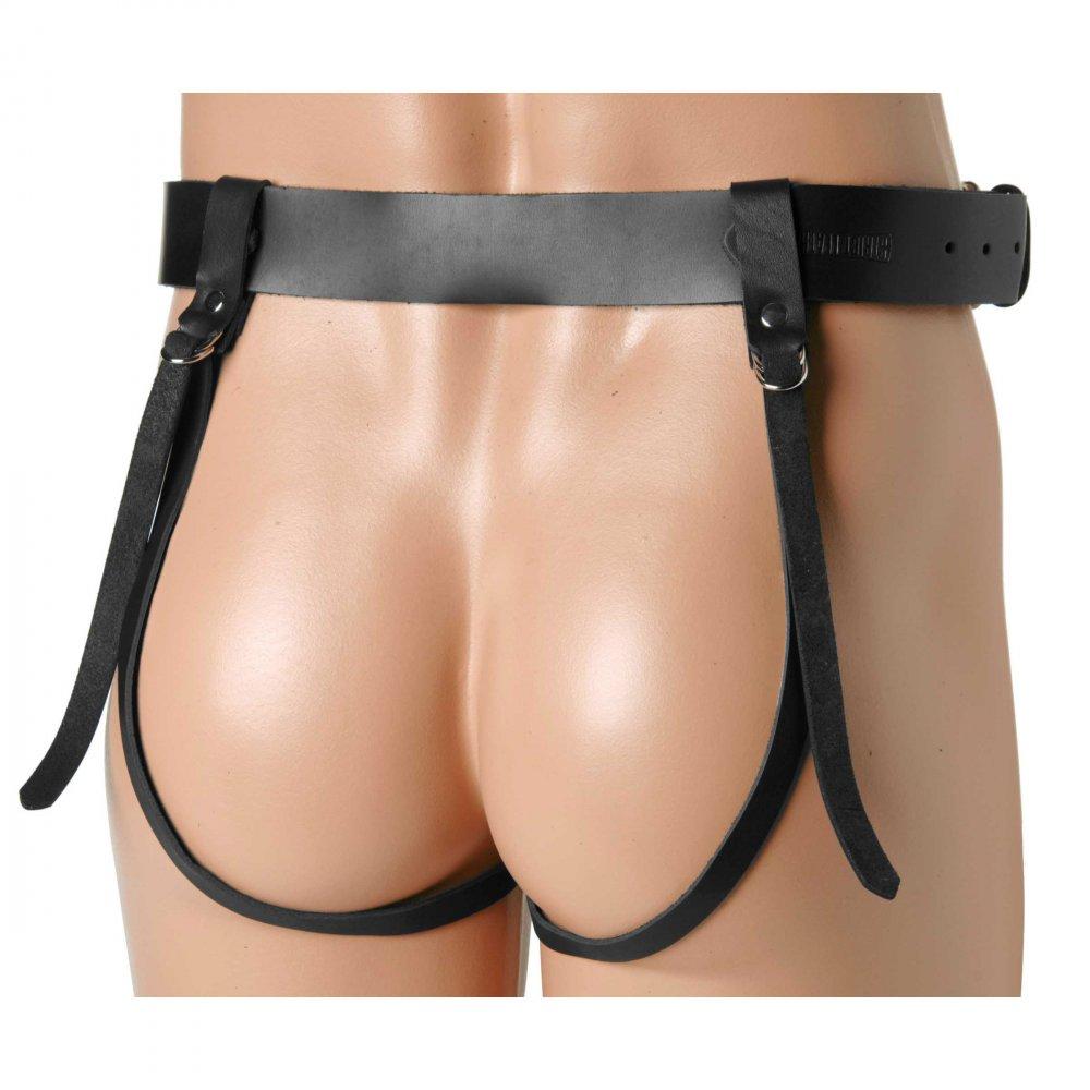 Hot Double Penetration Premium Leather Dildo Harness for Men