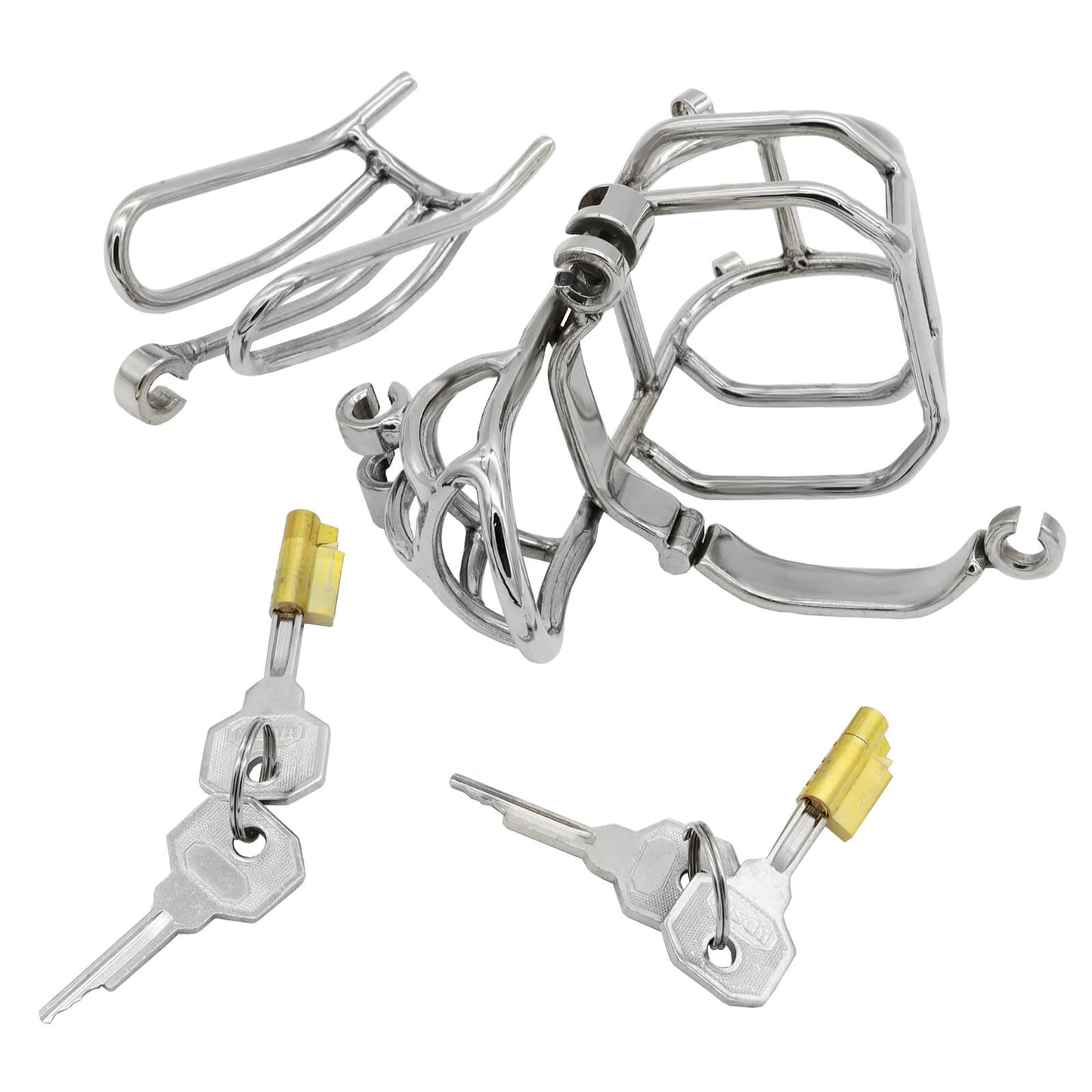 Stainless Steel Detachable PA Puncture Chastity Cage