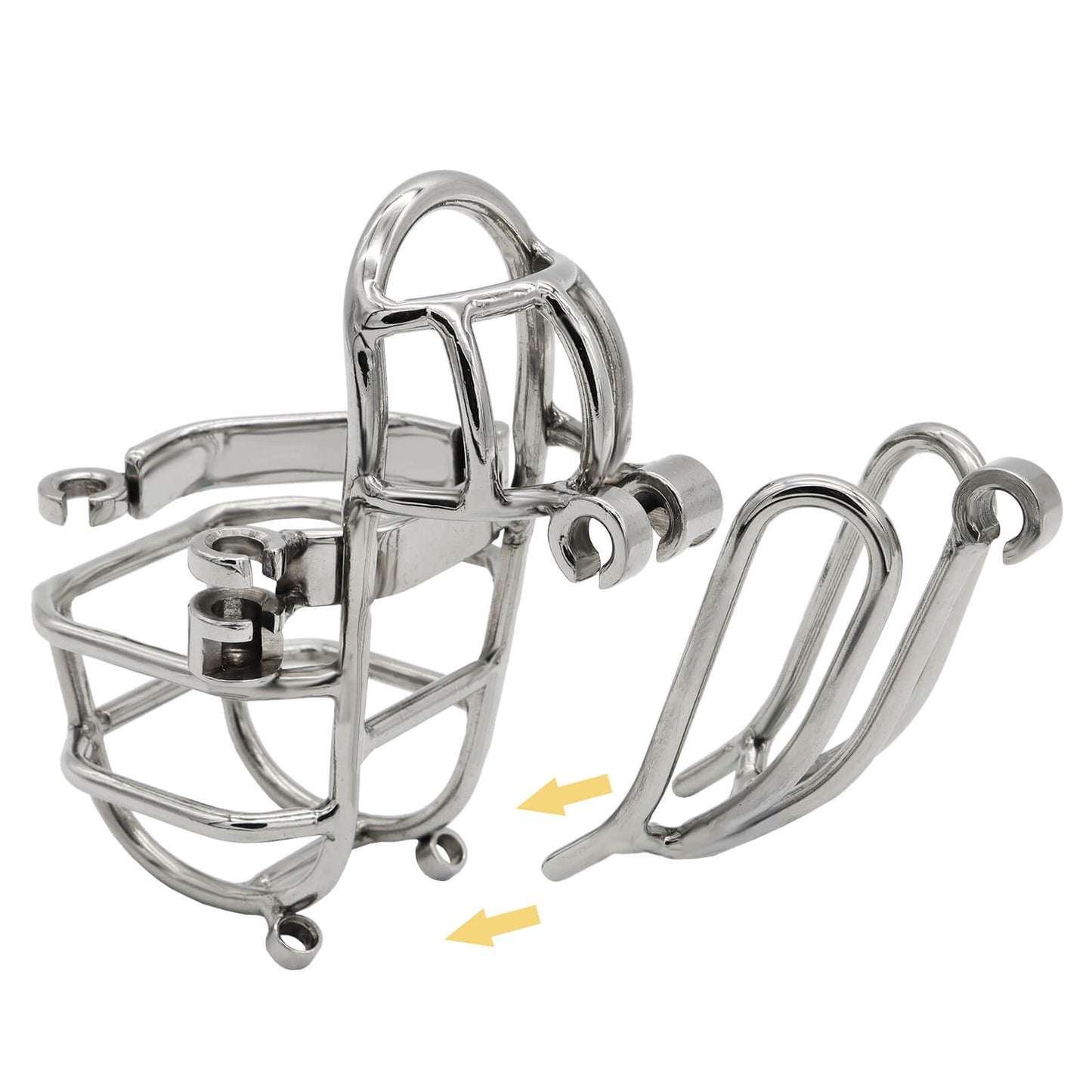 Stainless Steel Detachable PA Puncture Chastity Cage