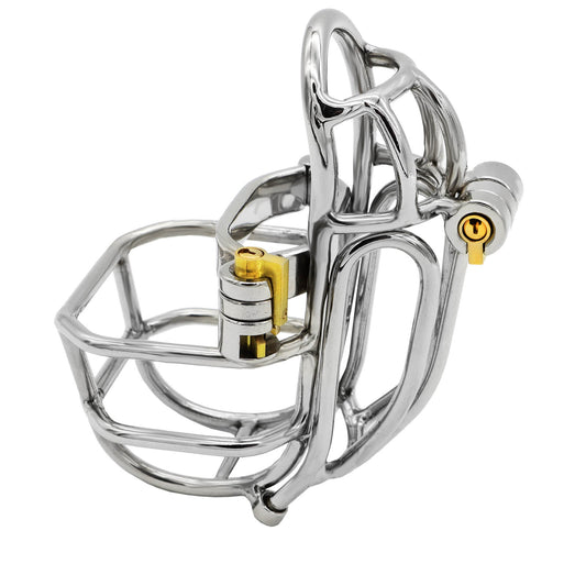 Stainless Steel Detachable PA Puncture Chastity Cage