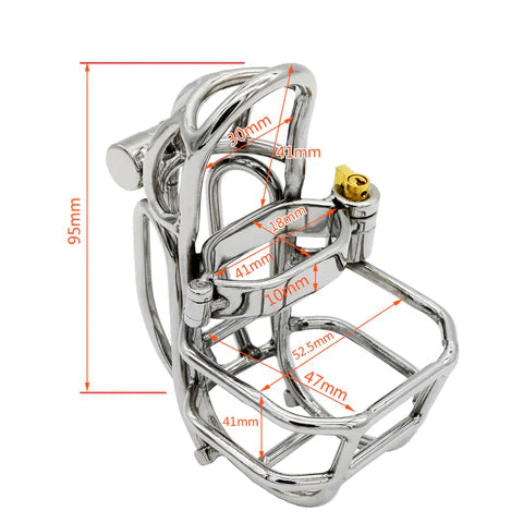 Stainless Steel Detachable PA Puncture Chastity Cage