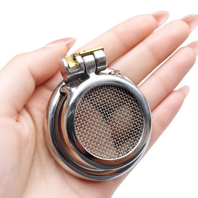 Dual-Ring-Style StarNet Mesh Flat Chastity Cage