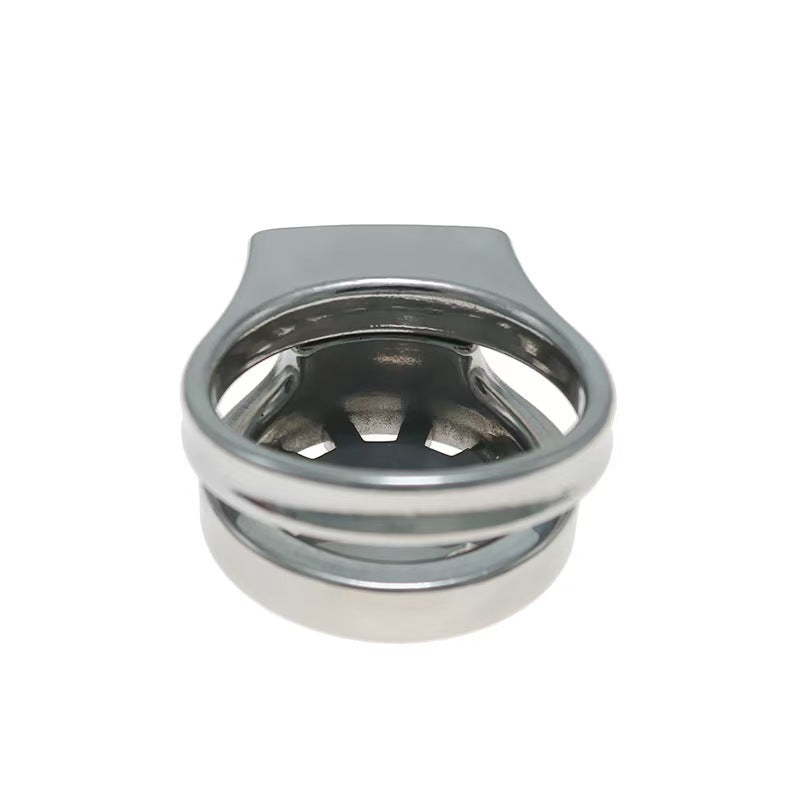 Stainless Thickened Gear Flat Chastity Cage 6