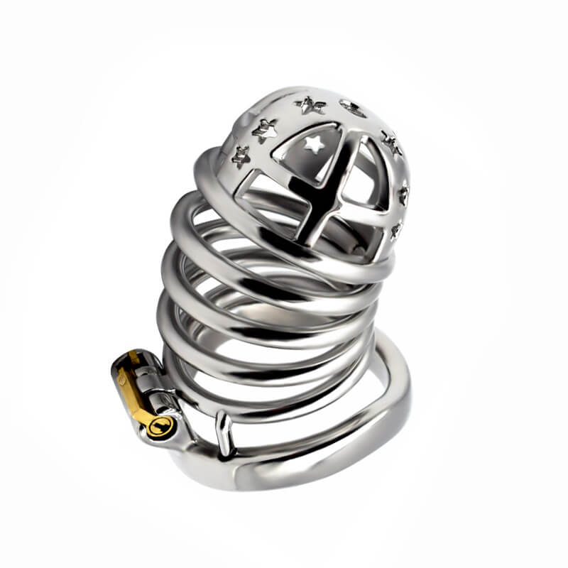 Star Stainless Steel Chastity Cage