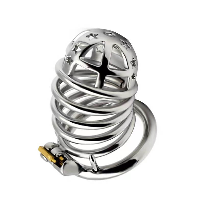 Star Stainless Steel Chastity Cage