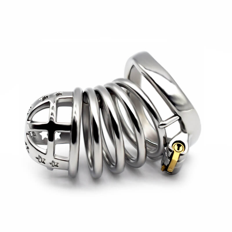Star Stainless Steel Chastity Cage