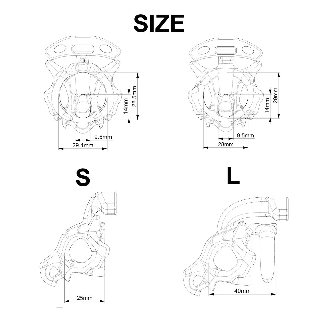T-Rex Skull Short & Long Chastity Cage