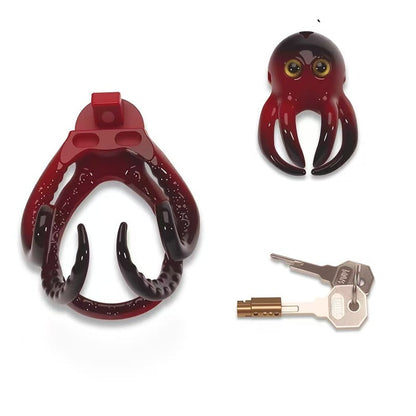 Two-Size 3D Octopus Chastity Cage