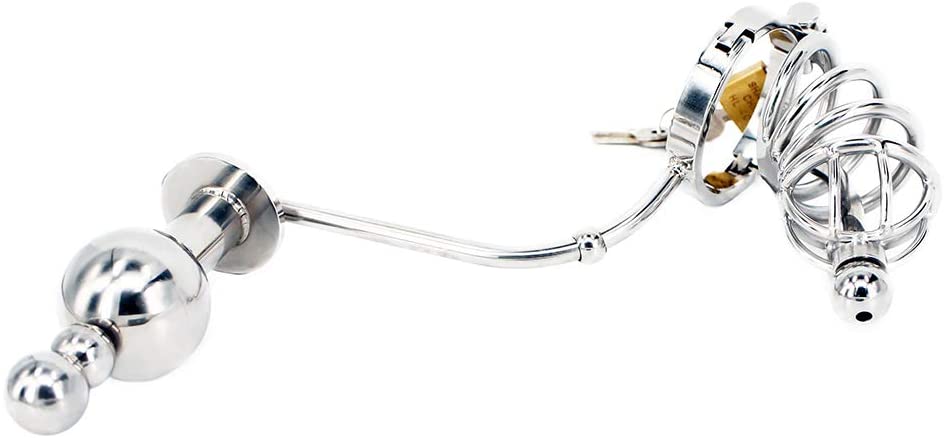 Cock Cage with a Butt Plug attachment and Urethral Sound 1.77 inches Long — alternate product view 6