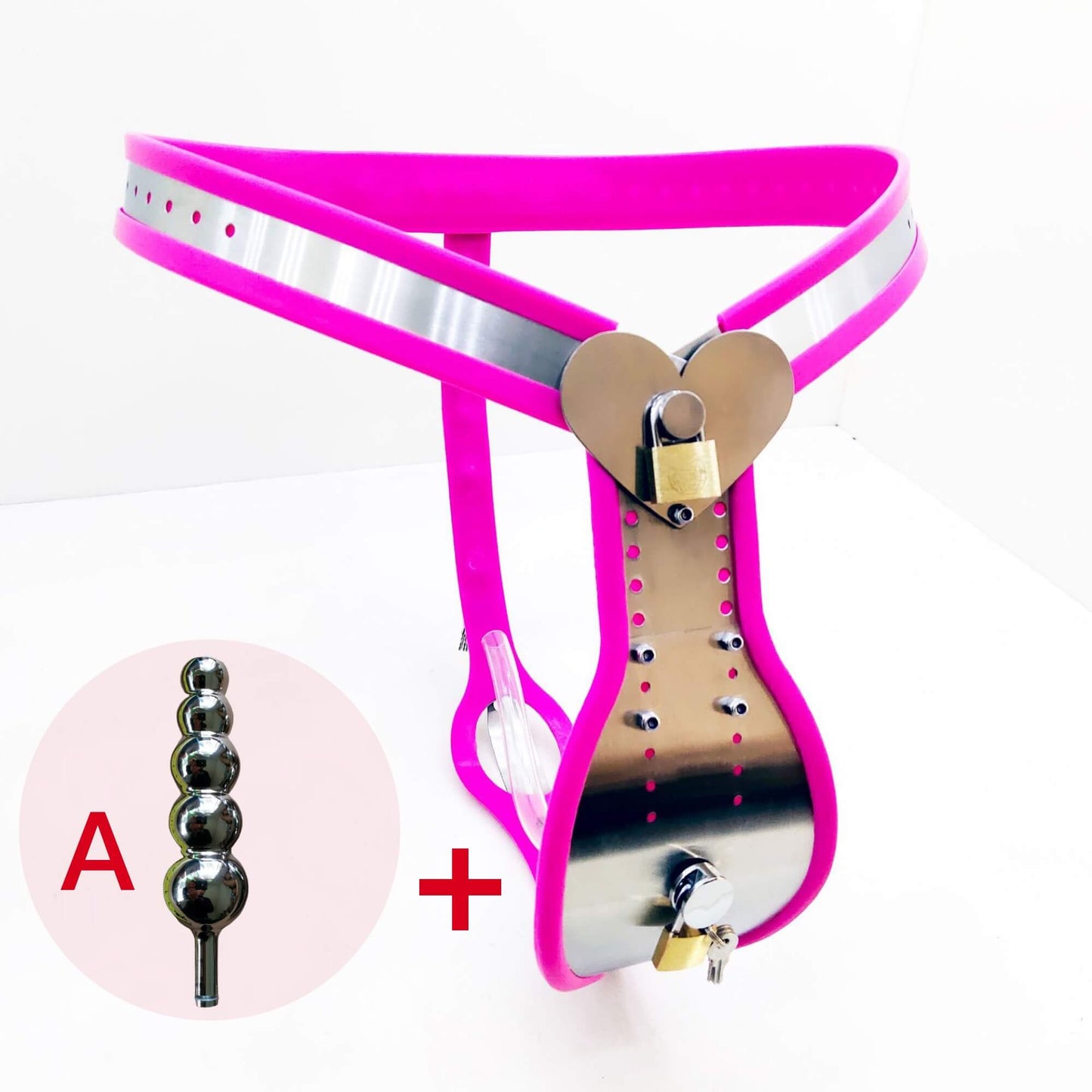 Heart-shaped Adjustable 2.0 Generation Male Chastity Belt