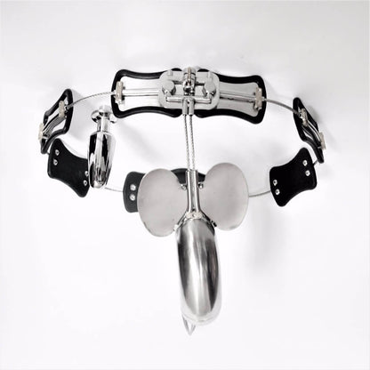 Segmented-Waist Adjustable Male Chastity Belt