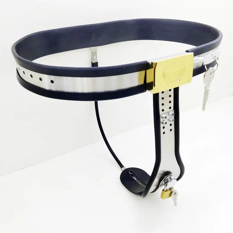 Black-or-Pink Panel-Front Female Chastity Belt