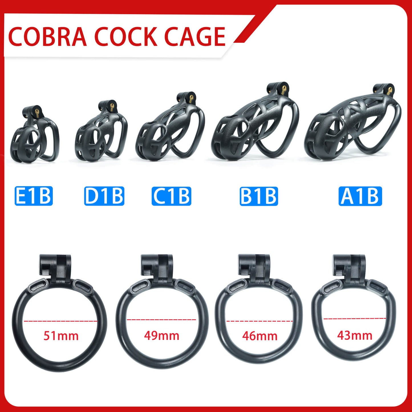 Black Cobra Chastity Cage Kit