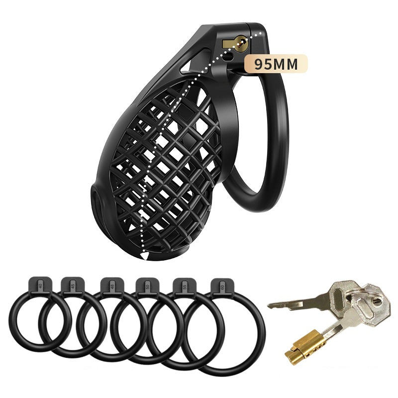 Black Hollow-Mesh Chastity Cage
