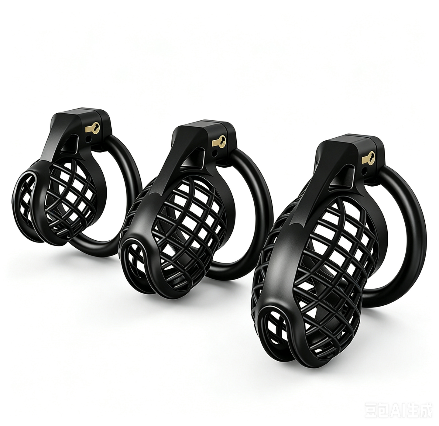 Black Hollow-Mesh Chastity Cage