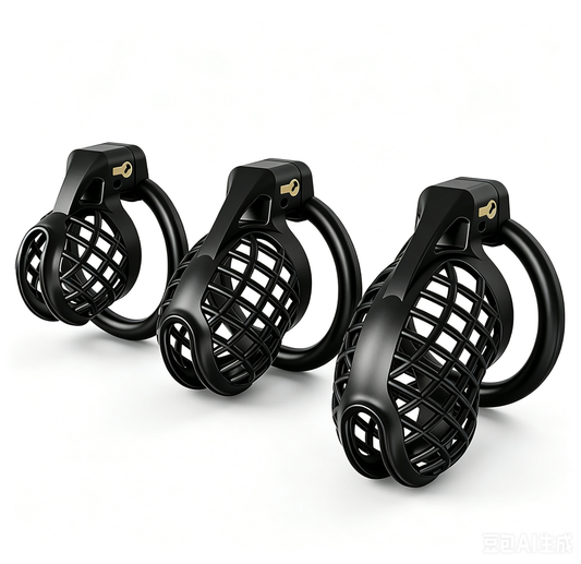 Black Hollow-Mesh Chastity Cage