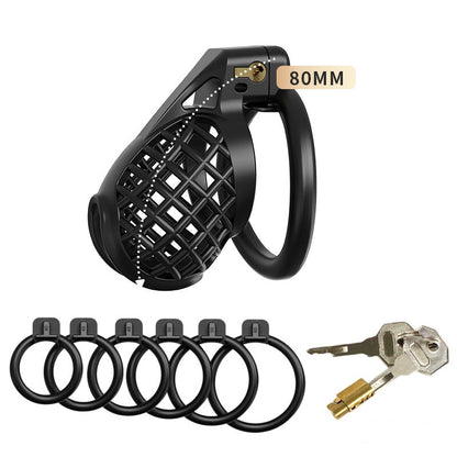 Black Hollow-Mesh Chastity Cage