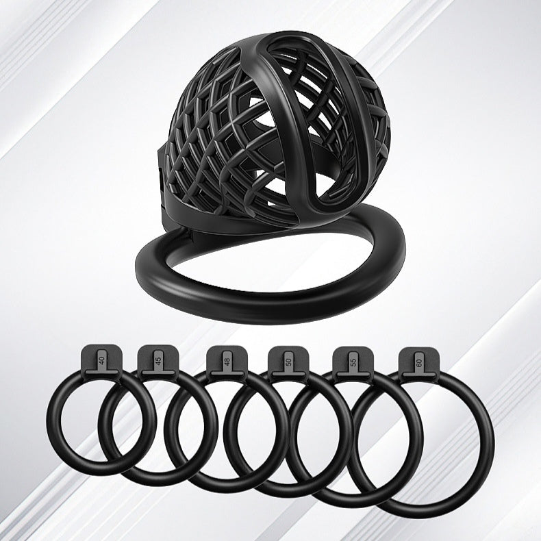 Black Hollow-Mesh Chastity Cage