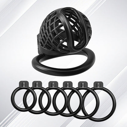 Black Hollow-Mesh Chastity Cage
