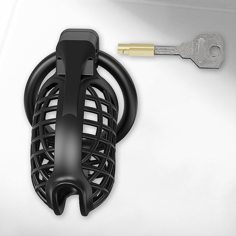 Black Hollow-Mesh Chastity Cage